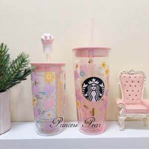Starbucks Sakura 20oz Double Wall Glass & Starbucks  Sakura 16 oz cat paw